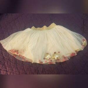 Cotton On Cream Tulle Skirt with Gold Accents